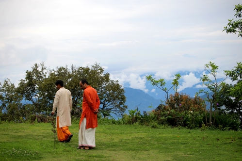 Monks at Solophok Chardham, Sikkim